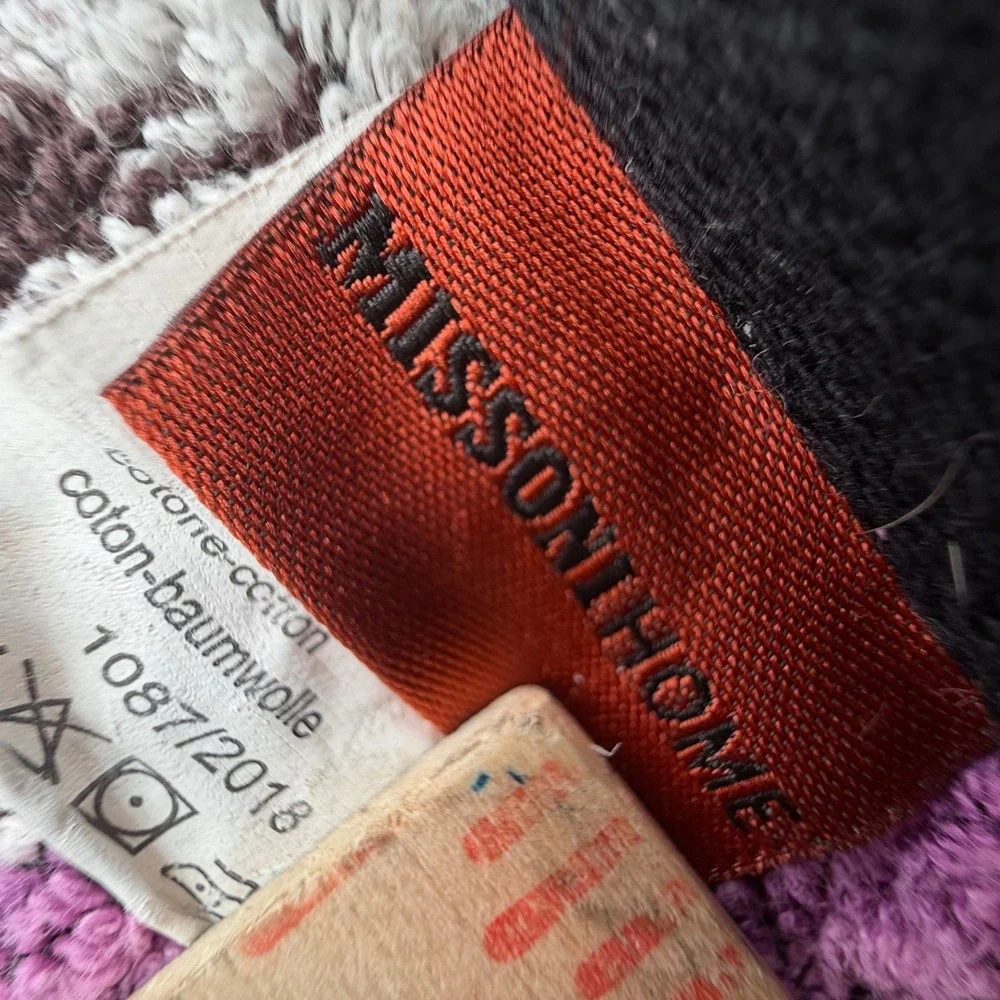 Missoni Home Bath Towel 37x54 Multicolor Yari Ikat‎ Zigzag Cotton Design Italy